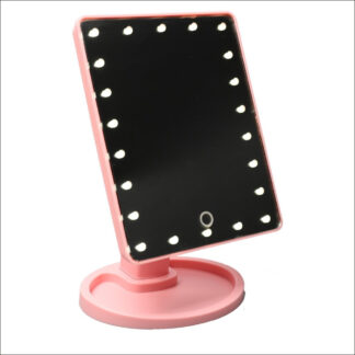 Make-Up spejl med LED lys - Justerbar vinkel - Pink