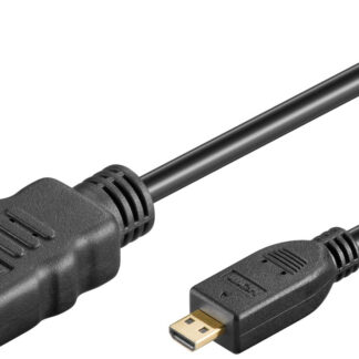 Micro HDMI - HDMI 2.0 kabel - 4K/60Hz - Guldbelagt - 1 m