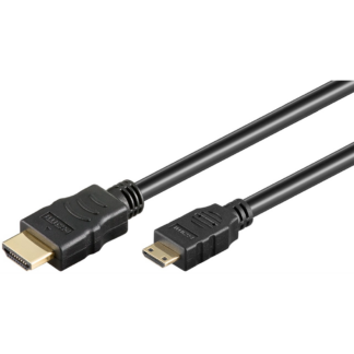 Mini HDMI - HDMI kabel - 4K/30Hz - Guldbelagt - 3 m