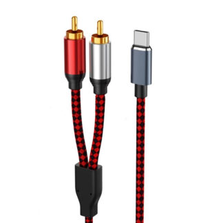 USB-C til 2 x RCA phono lydkabel - Guldbelagt - 0.5 m