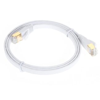 CAT-7 - Ethernet/Netværkskabel Fladt - RJ45 stik - 10 Gbps - 1 Meter - hvid