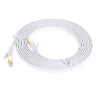 CAT-7 - Ethernet/Netværkskabel Fladt - RJ45 stik - 10 Gbps - 3 Meter - hvid
