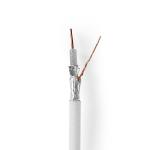 Coax Kabel | 4G / LTE secure | 75 Ohm | Triple afskærmet | Eca | 10.0 m | Runde | PVC | Hvid | Rulle