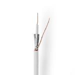Coax Kabel | RG59U | 75 Ohm | Dobbelt afskærmet | Eca | 10.0 m | Runde | PVC | Hvid | Rulle