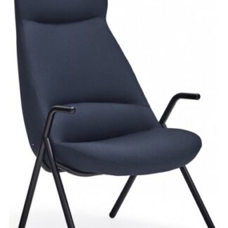 Dins lænestol i metal og polyester H114 cm - Sort/Mørkeblå