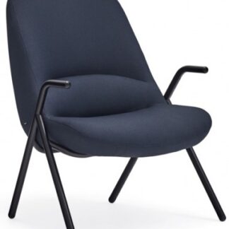 Dins lænestol i metal og polyester H90 cm - Sort/Mørkeblå