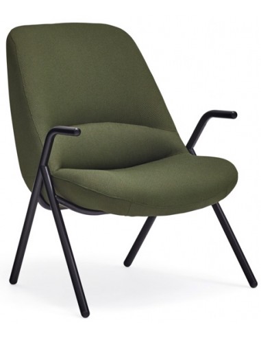 Dins lænestol i metal og polyester H90 cm - Sort/Mørkegrøn