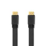 High Speed HDMI kabel med Ethernet | HDMI Stik | HDMI Stik | 4K@30Hz | 10.2 Gbps | 1.50 m | Fladt | PVC | Sort | Plastikpose