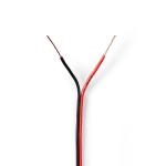 Højtaler Kabel | 2x 0.35 mmÂ² | CCA | 100.0 m | Runde | PVC | Rød / Sort | Folie