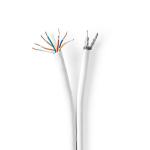 IEC (Coax) CAT6 Combi Kabel | RG59 | 75 Ohm | Dobbelt afskærmet | Eca | 25.0 m | Runde | Hvid | Gaveæske