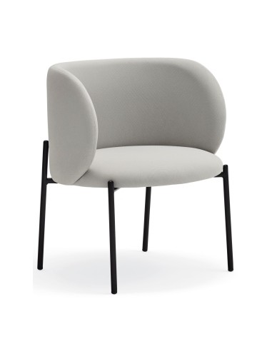 Mogi lænestol i metal og genanvendt polyester H74 cm - Sort/Lysegrå