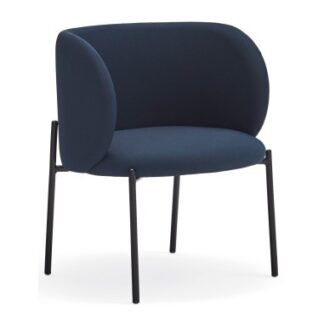 Mogi lænestol i metal og genanvendt polyester H74 cm - Sort/Navyblå