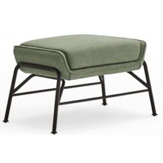 Sadira fodskammel til lænestol i metal og polyester B69 cm - Sort/Grågrøn