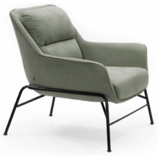 Sadira lænestol i metal og polyester H86 cm - Sort/Grågrøn