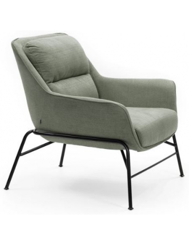 Sadira lænestol i metal og polyester H86 cm - Sort/Grågrøn