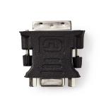 DVI-adapter | DVI-I 24+5-Pin Han | VGA Hun | Nikkel | Lige | PVC | Sort | Box