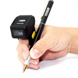 Stregkodescanner til finger R30 2D Bluetooth V.4.1 / 2.4Ghz Trådløs Laser scanner- Sort