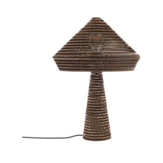 VILLA COLLECTION Alk bordlampe, rund - brun genbrugspap (H:54)