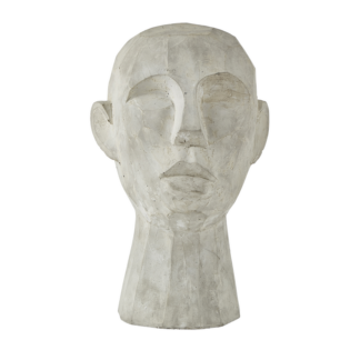 VILLA COLLECTION Talvik hoved figur - grå cement (H:30)