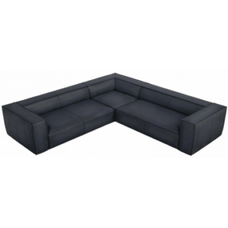 Agawa Hjørnesofa sofa i læder B280 x D280 cm - Sort/Blå