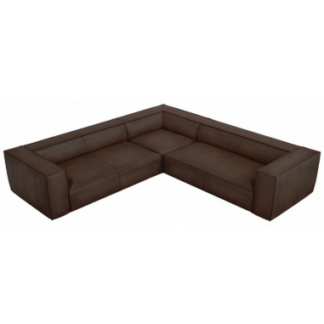 Agawa Hjørnesofa sofa i læder B280 x D280 cm - Sort/Mørkebrun
