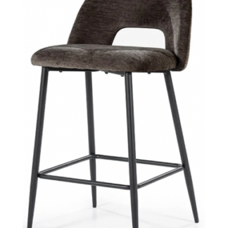 Esmee barstol i metal og polyester H91,5 cm - Sort/Brun meleret