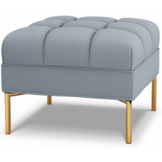 Karoo puf til sofa i polyester 60 x 60 cm - Guld/Lyseblå