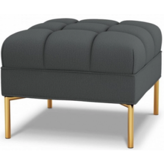 Karoo puf til sofa i polyester 60 x 60 cm - Guld/Mørkegrå