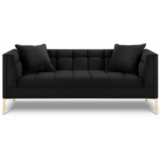 Karoo 2-personers sofa i metal og velour B185 x D85 cm - Guld/Sort
