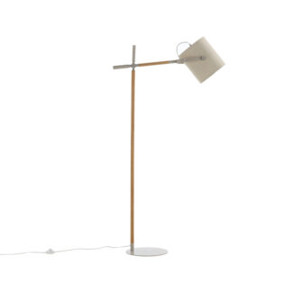 VENTURE DESIGN Dennis gulvlampe - beige hør og beige/natur stål