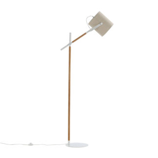VENTURE DESIGN Dennis gulvlampe - beige hør og hvid/natur stål