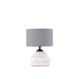 VENTURE DESIGN Sisteron bordlampe - mørkegrå hør og hvid terrazzo