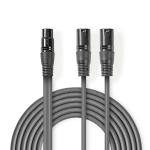 Balanceret Audio kabel | 2x XLR 3-Pin Hanstik | XLR 3-Pin Hunstik | Nikkelplateret | 1.50 m | Runde | PVC | Mørkegrå | Kartonhylster