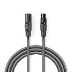 Balanceret Audio kabel | XLR 3-Pin Hanstik | XLR 3-Pin Hunstik | Nikkelplateret | 1.00 m | Runde | PVC | Mørkegrå | Kartonhylster