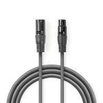 Balanceret Audio kabel | XLR 3-Pin Hanstik | XLR 3-Pin Hunstik | Nikkelplateret | 10.0 m | Runde | PVC | Mørkegrå | Gaveæske