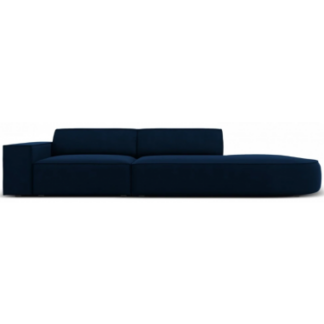 Jodie højrevendt 3-personers sofa i velour B262 x D102 cm - Sort/Blå
