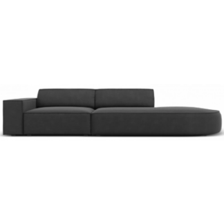 Jodie højrevendt 3-personers sofa i velour B262 x D102 cm - Sort/Grå