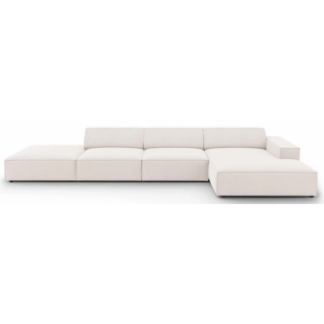 Jodie højrevendt chaiselong sofa i polyester B341 x D166 cm - Sort/Lys beige