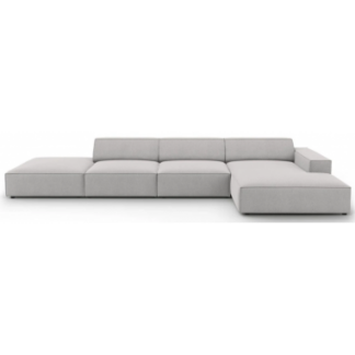 Jodie højrevendt chaiselong sofa i polyester B341 x D166 cm - Sort/Lysegrå