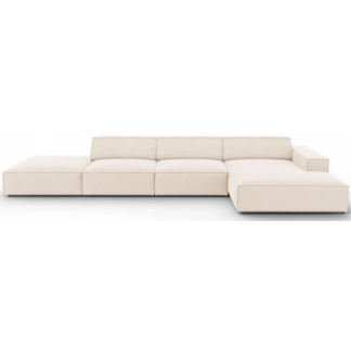 Jodie højrevendt chaiselong sofa i velour B341 x D166 cm - Sort/Lys beige