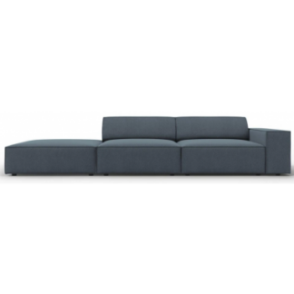 Jodie venstrevendt 3-personers sofa i polyester B262 x D102 cm - Sort/Blå