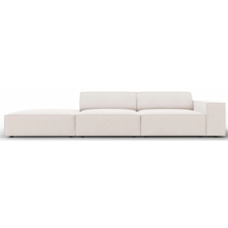 Jodie venstrevendt 3-personers sofa i polyester B262 x D102 cm - Sort/Lys beige