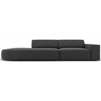 Jodie venstrevendt 3-personers sofa i velour B262 x D102 cm - Sort/Grå