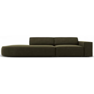 Jodie venstrevendt 3-personers sofa i velour B262 x D102 cm - Sort/Grøn