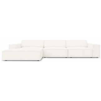 Jodie venstrevendt chaiselong sofa i bouclé B284 x D166 cm - Sort/Beige