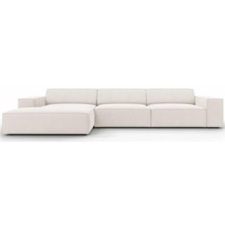 Jodie venstrevendt chaiselong sofa i polyester B284 x D166 cm - Sort/Lys beige