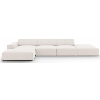 Jodie venstrevendt chaiselong sofa i polyester B341 x D166 cm - Sort/Lys beige