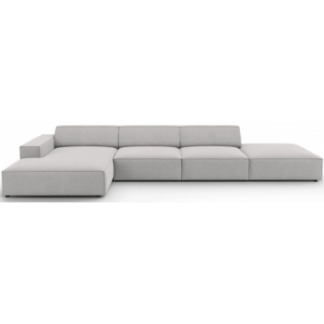 Jodie venstrevendt chaiselong sofa i polyester B341 x D166 cm - Sort/Lysegrå