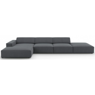 Jodie venstrevendt chaiselong sofa i polyester B341 x D166 cm - Sort/Mørkegrå