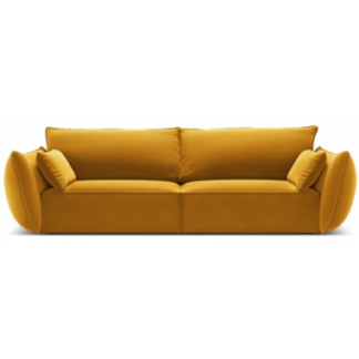Kaelle 3-personers sofa i velour B208 cm - Gul